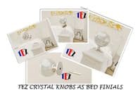 TEZ® 60mm Solid Crystal Door Knob Finial, Crystal Door Knob Handle, Bed Finial, Stair Post Finial
